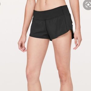 Lululemon black speed up shorts